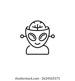 Alien icon. Simple alien icon for social media, app and web design. Vector illustration.