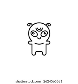 Alien icon. Simple alien icon for social media, app and web design. Vector illustration.