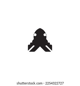 Alien icon. Simple style space science poster background symbol. brand logo design element. Alien t-shirt printing. Vector for sticker.