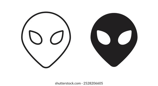 Alien icon in solid and stroke style.