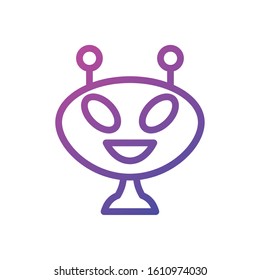 alien icon of Space futuristic cosmos outside universe galaxy astronomy adventure and exploration theme Vector illustration
