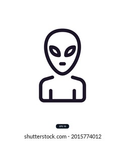 alien icon. Space icons. Space Related Vector Line Icons. Contains such Icons as Observatory, Planet Earth, Alien, and more. eps10