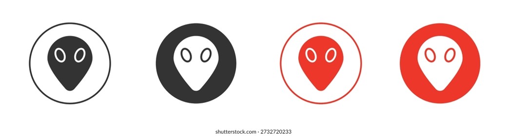Alien icon symbol in black. icon design vector stock
