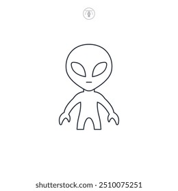 Alien icon symbol vector illustration isolated on white background