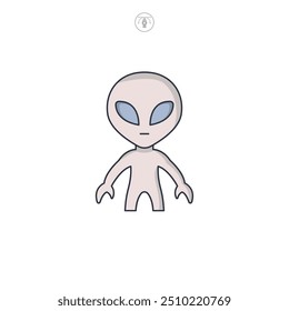Alien icon symbol vector illustration isolated on white background