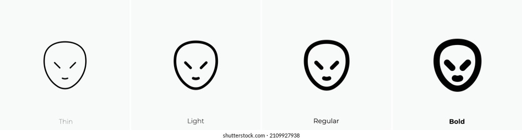 alien icon. Thin, Light Regular And Bold style design isolated on white background