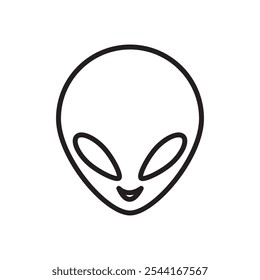 Alien icon Thin line flat illustration