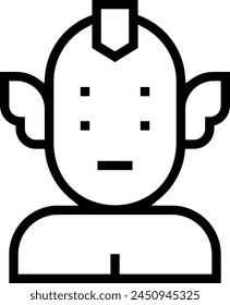 alien icon. Thin linear style design isolated on white background