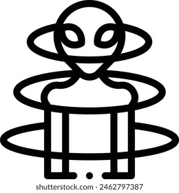 alien icon. Thin Linear Style Design Isolated On White Background