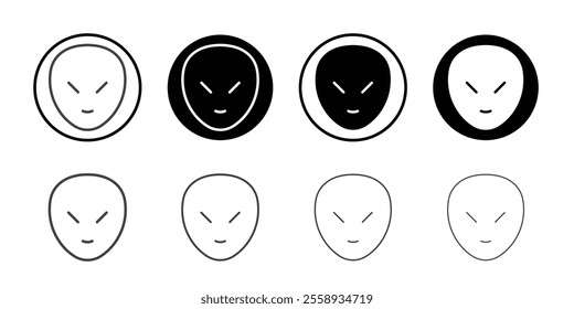 Alien icon Thin outline art symbol