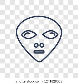 Alien icon. Trendy linear Alien logo concept on transparent background from ASTRONOMY collection
