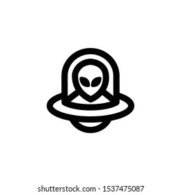 Alien Icon , UFO Logo, Space Symbol .