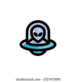 Alien Icon , UFO Logo, Space Symbol .