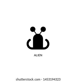 alien icon vector black design
