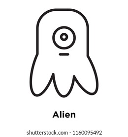 Alien icon vector isolated on white background, Alien transparent sign svg