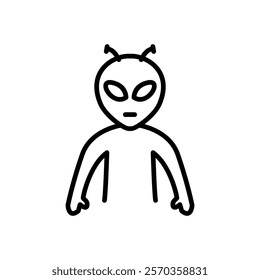 alien icon vector, line style icon