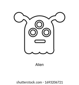 Alien icon vector on white background. Black icon illustration