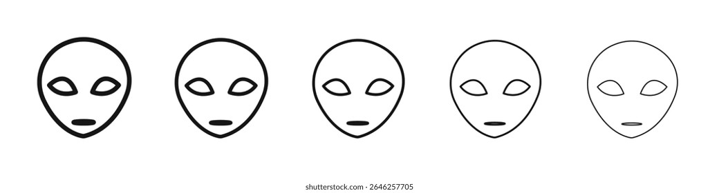 Alien icon vector outline set illustration sign