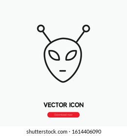 Alien  icon vector. Alien symbol. Linear style sign for mobile concept and web design. Alien symbol illustration. Pixel vector graphics - Vector.