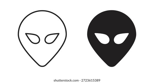 Conjunto de iconos extraterrestres aislados en Ilustración vectorial plana de fondo blanco.