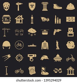 Alien icons set. Simple style of 36 alien vector icons for web for any design