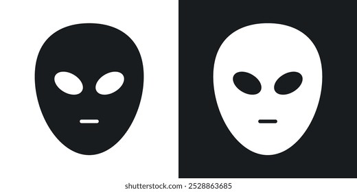 Alien icons. solid style vector