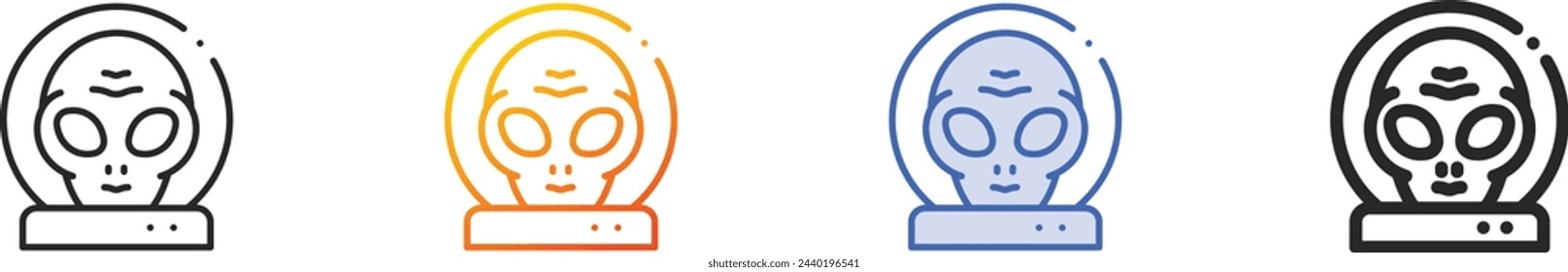 alien icon.Thin Linear, Gradient, Blue Stroke and bold Style Design Isolated On White Background