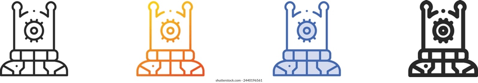 alien icon.Thin Linear, Gradient, Blue Stroke and bold Style Design Isolated On White Background
