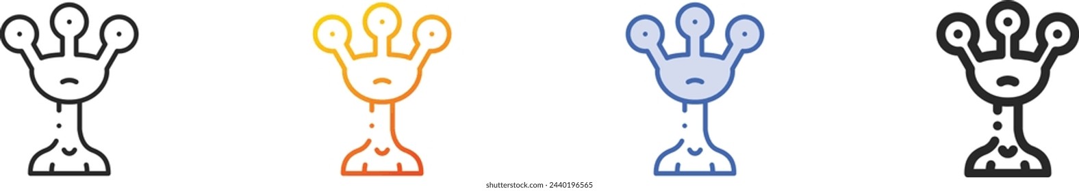 alien icon.Thin Linear, Gradient, Blue Stroke and bold Style Design Isolated On White Background