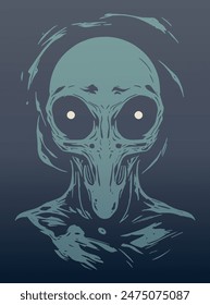 Alien, ideal para ciencia ficción y temas extraterrestre - Ilustración vectorial plana