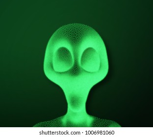 Alien illustration. Vector design. Digital graphic for brochure, website, flyer, print, poster, other design.