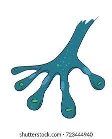 Alien invader paw cartoon image. Artistic freehand drawing.