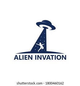 Alien Invasion Logo Template Design Vector