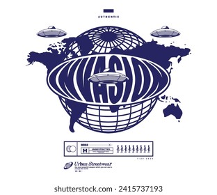  Alien invasion, ufo t shirt design, vector graphic, typographic poster or tshirts street wear and Urban style