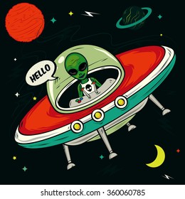 Alien invasion vector illustration