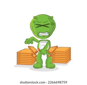 the alien karate mascot. cartoon vector