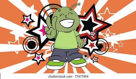 alien kid background in vector format