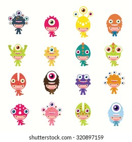 Alien Kids ,Monster kids,Full vector , cute design