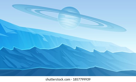 Alien landscape. Space background. Terraforming of a planet.