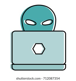 alien with laptop icon