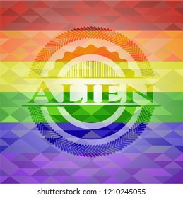 Alien lgbt colors emblem 
