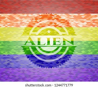 Alien lgbt colors emblem 