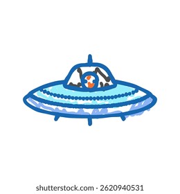 alien life space exploration doodle icon sketch vector. alien life space exploration sign. isolated symbol illustration