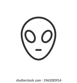 Alien line icon, sign or symbol. Premium pictogram in trendy outline style. Alien pixel perfect vector icon isolated on a white background. 
