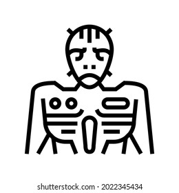 alien line icon vector.  alien sign. isolated contour symbol black illustration