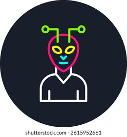 Alien Line Multi Colour Circle