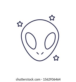  alien line style icon vector illustration design