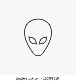 Alien line vector icon