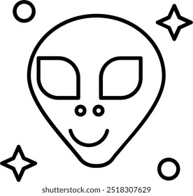 Alien Line vector Icon Design