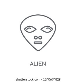 Alien linear icon. Modern outline Alien logo concept on white background from ASTRONOMY collection. Suitable for use on web apps, mobile apps and print media.
